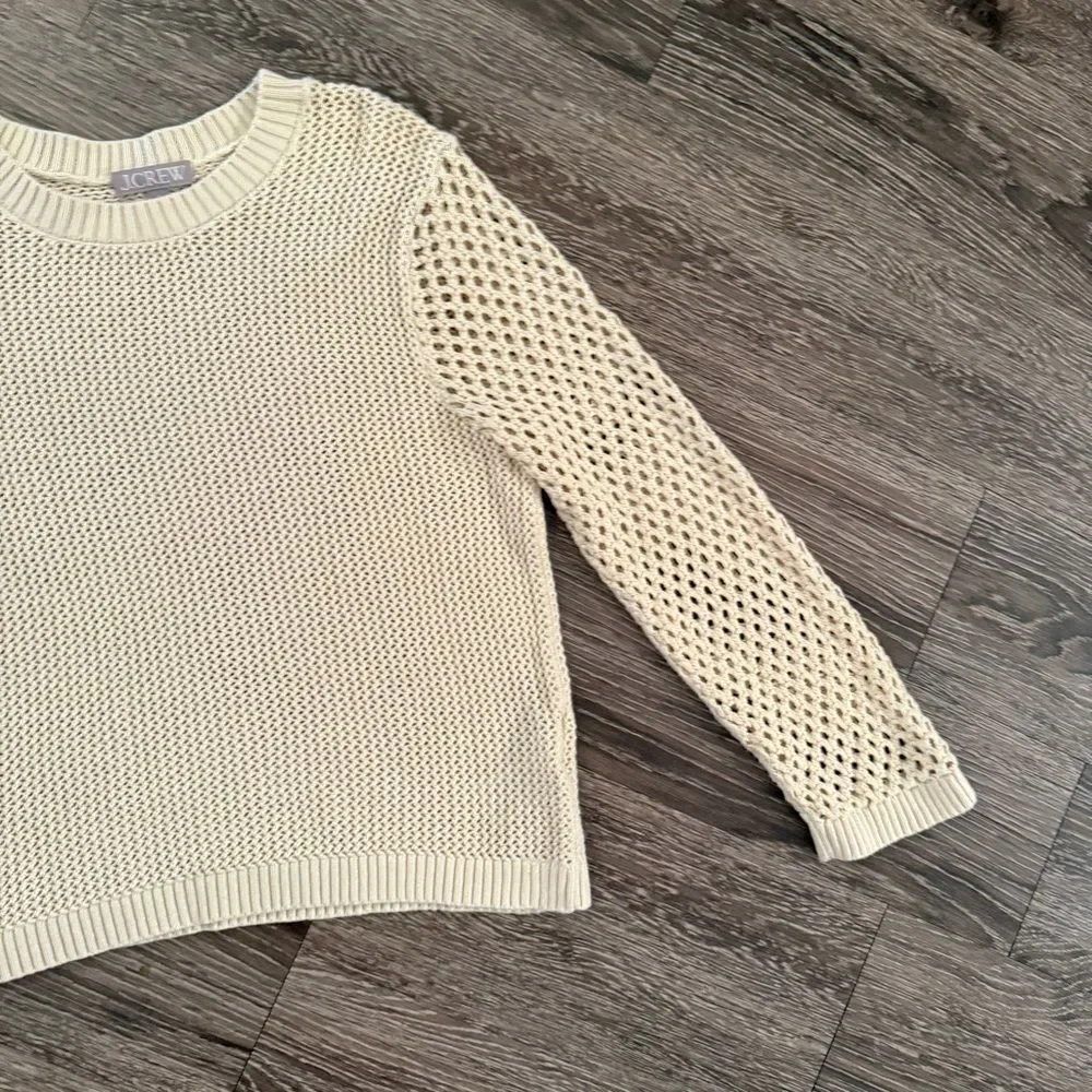 J. Crew Crochet crewneck beach sweater
